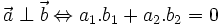 {\vec  a}\perp {\vec  b}\Leftrightarrow a_{1}.b_{1}+a_{2}.b_{2}=0