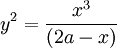 y^{2}={\frac  {x^{3}}{(2a-x)}}