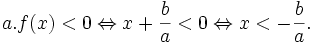 a.f(x)<0\Leftrightarrow x+{\frac  ba}<0\Leftrightarrow x<-{\frac  {b}{a}}.